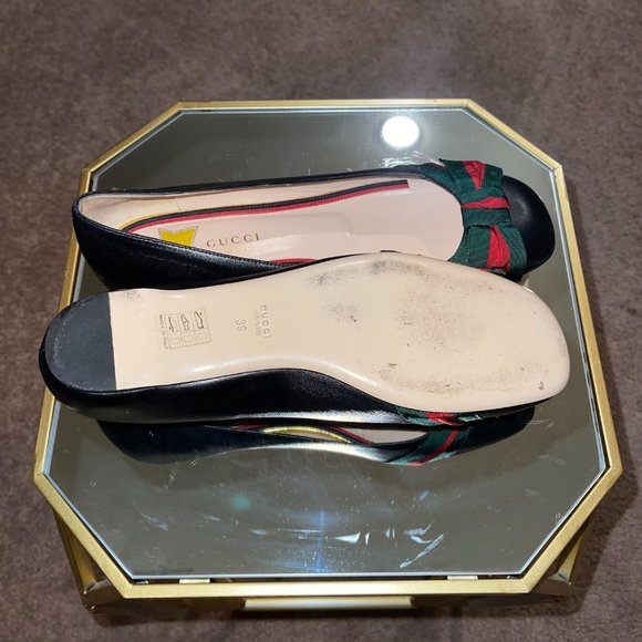 GUCCI web bow star stud ballet flats - Picture 6 of 6